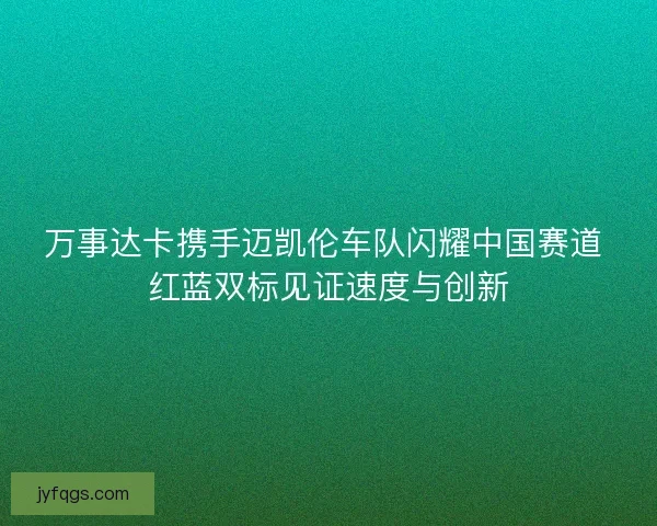 万事达卡携手迈凯伦车队闪耀中国赛道 红蓝双标见证速度与创新