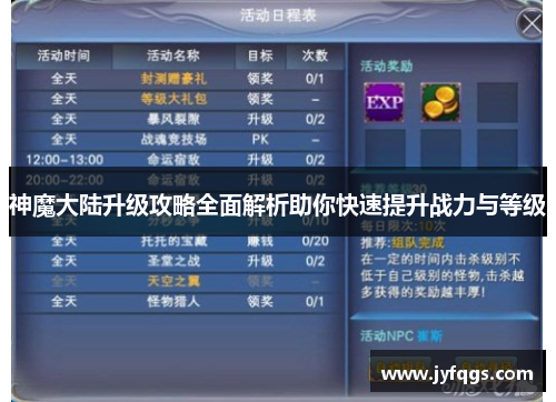 神魔大陆升级攻略全面解析助你快速提升战力与等级